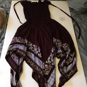 Women’s dress, crop top/spaghetti strap/purple, small butterfly dress